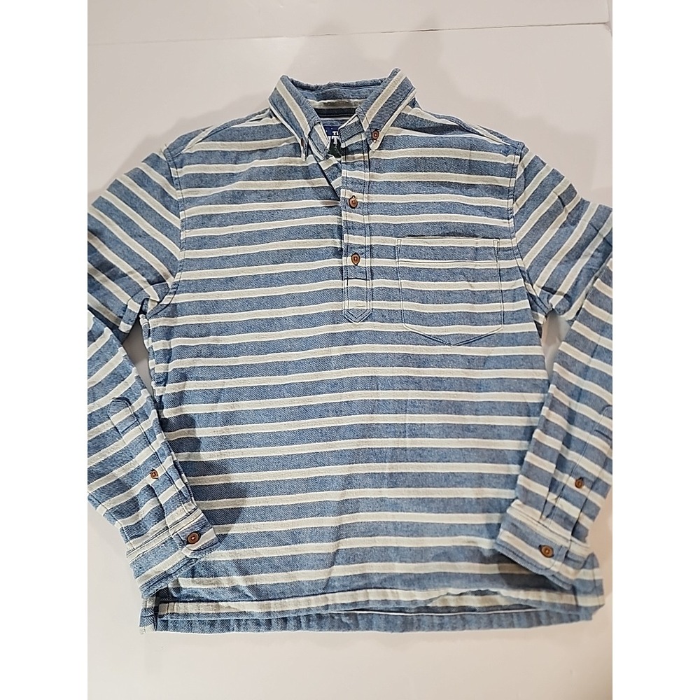 Chubbies The Nutter Mens Size Medium M Long Sleeve Polo Shirt Striped Blue White